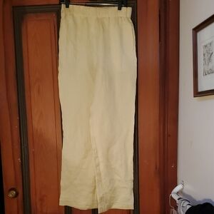 Chic Crinkled Light Cream Trousers